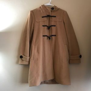 Tan Hooded Peacoat